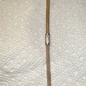 Gold-Tone Mesh Bracelet with Pavé Accent